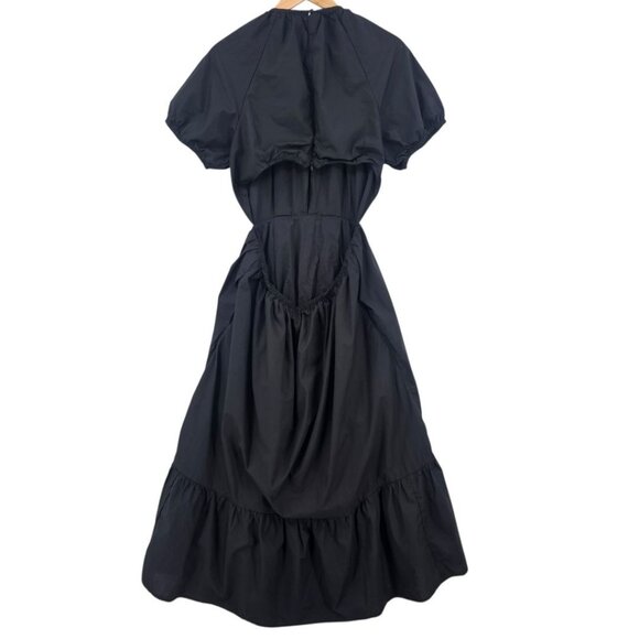 J. Crew Womens Plus Size 14 Black Side Cutout Poplin Midi Dress - Picture 6 of 14